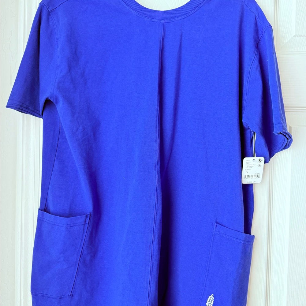 Electric Family Royal Blue Short-Sleeve Jumpsuit with Pockets